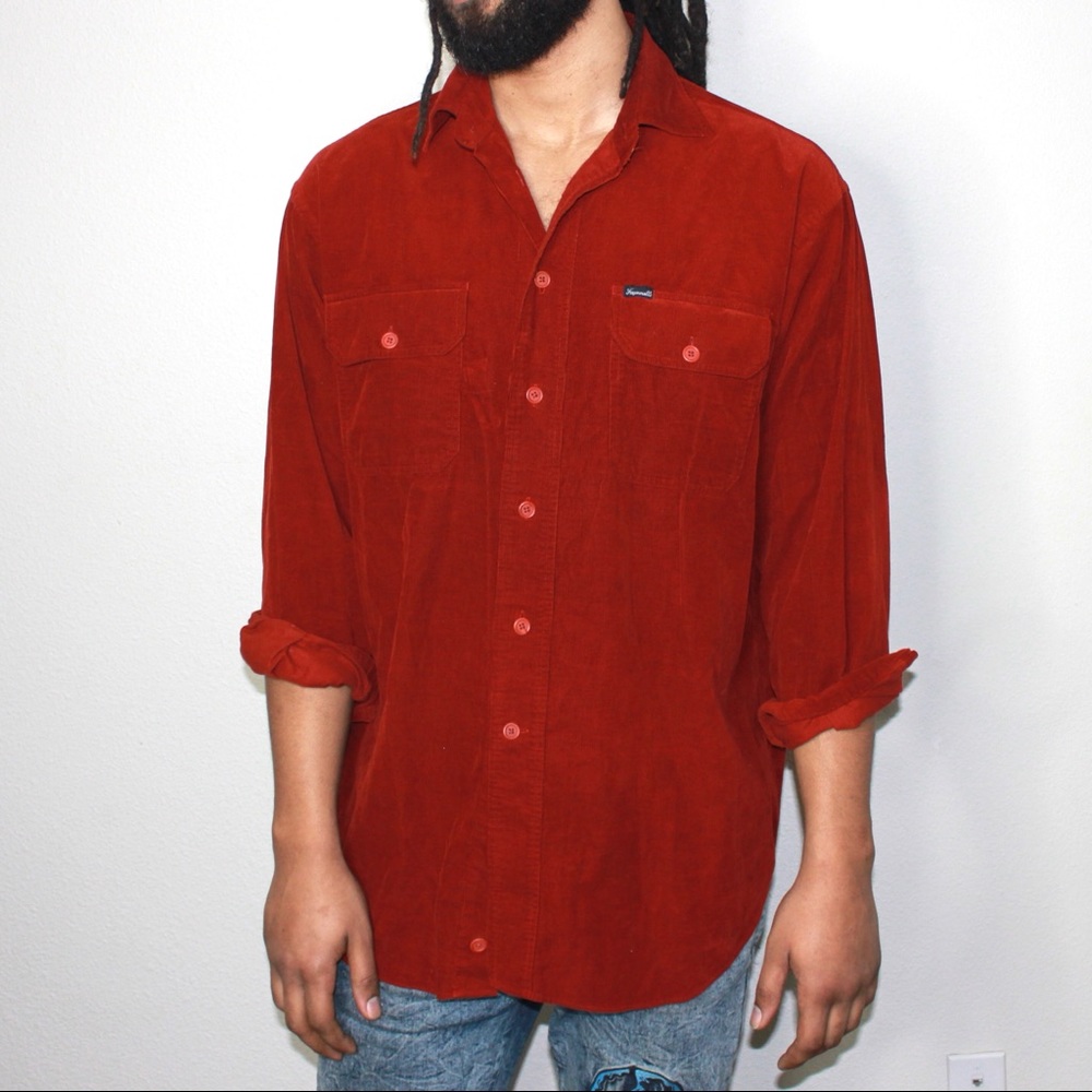 Faconnable Long Sleeve Corduroy Button